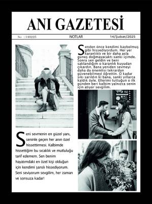 Kişiye Özel Fotoğraflı Anı Gazetesi Pano – Sevgiliye Hediye – Model 02