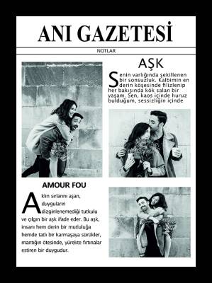 Kişiye Özel Fotoğraflı Anı Gazetesi Pano – Sevgiliye Hediye - Model 01