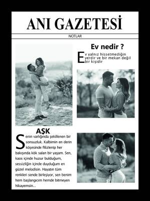 Kişiye Özel Fotoğraflı Anı Gazetesi Pano – Sevgiliye Hediye – Model 03
