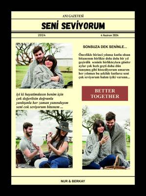 Kişiye Özel Fotoğraflı Anı Gazetesi Pano – Sevgiliye Hediye - Model 04