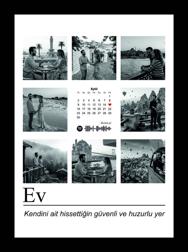 Kişiye Özel Fotoğraflı Anı Gazetesi Pano – Sevgiliye Hediye - Model 07 - 1