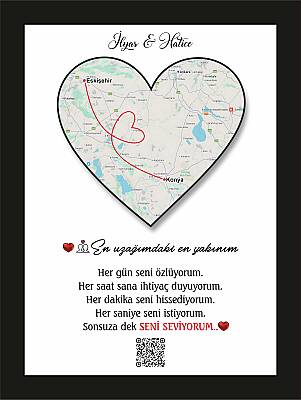 Kişiye Özel Konumlu Aşk Haritası – Model 01