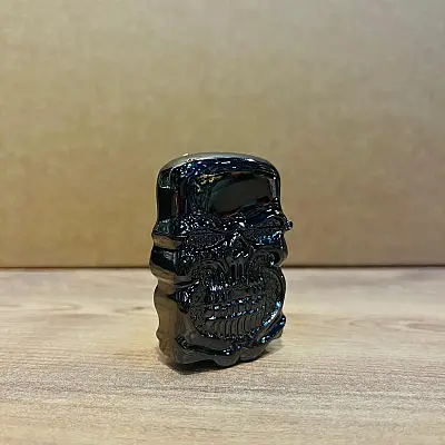 KURU KAFA TASARIMLI ÇAKMAK – METAL SKULL ÇAKMAK (SİYAH)