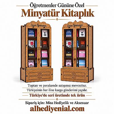 Öğretmenler Gününe Özel İsimli Minyatür Kitaplık – 12 Kitaplık